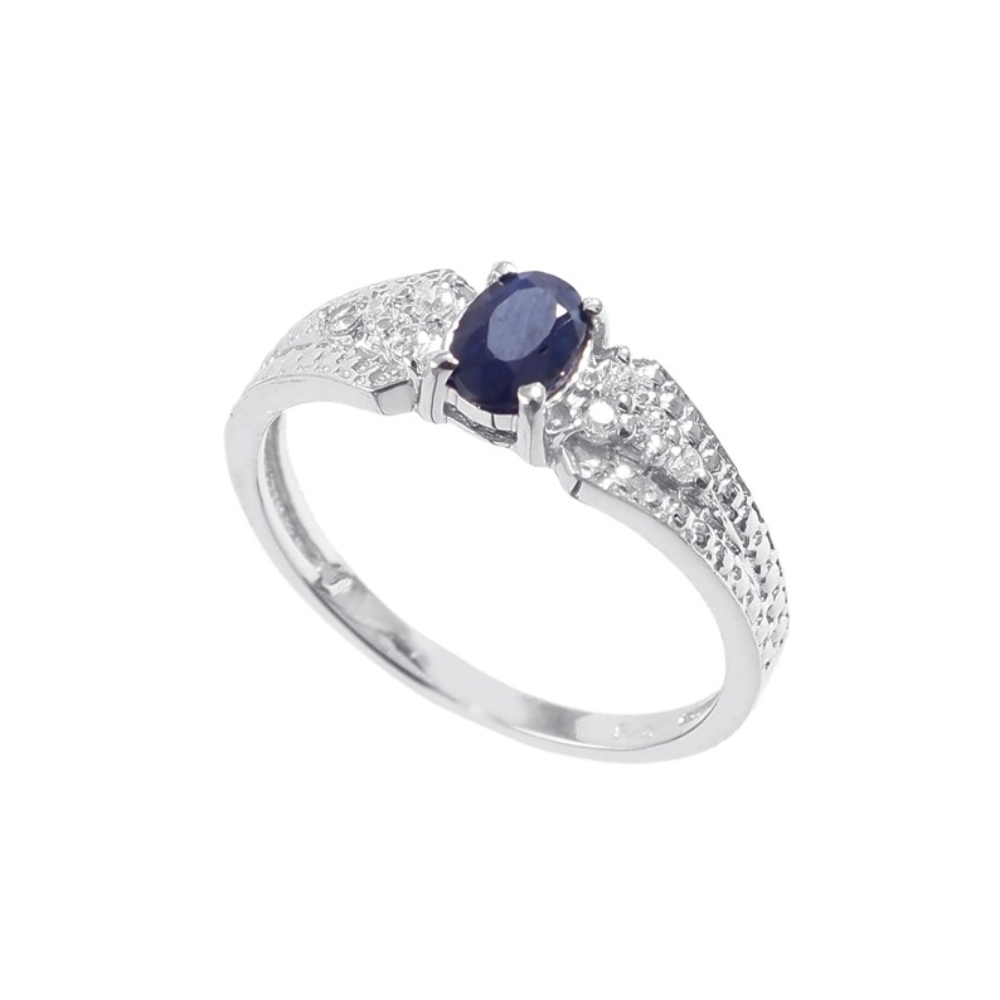 Handmade Ring* Natural Blue Sapphire* Oval Shape* 925 Sterling Silver Ring