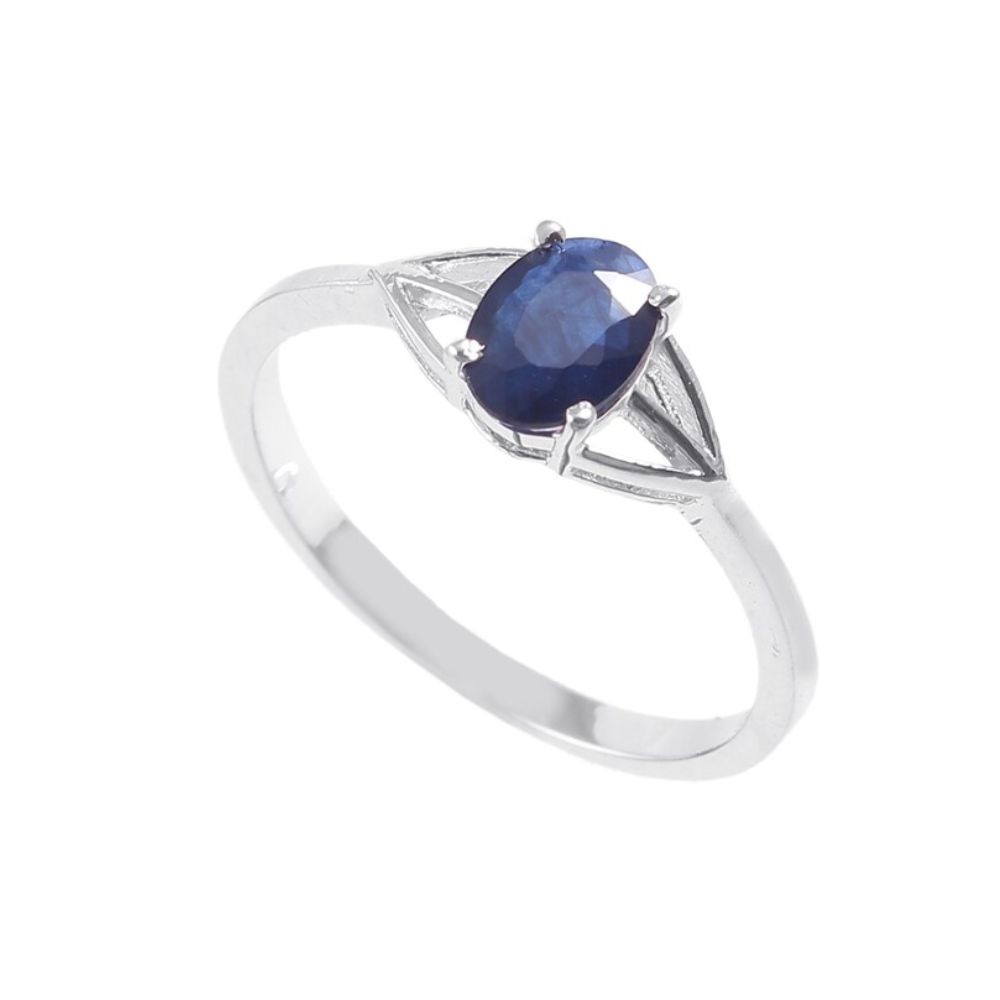 Handmade Ring for women, Natural Blue Sapphire, Oval Shape