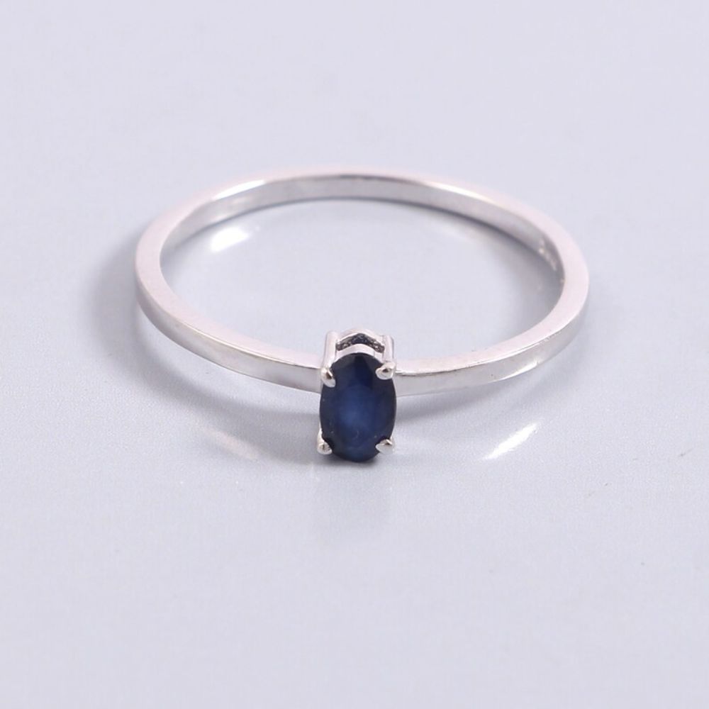Natural Blue Sapphire Gemstone Ring Stone Oval Shape
