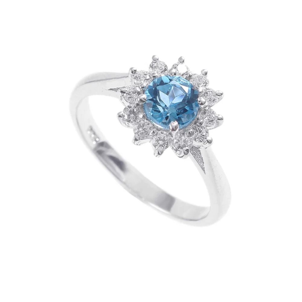 London blue topaz solitaire promise ring sterling silver oval engagement ring 