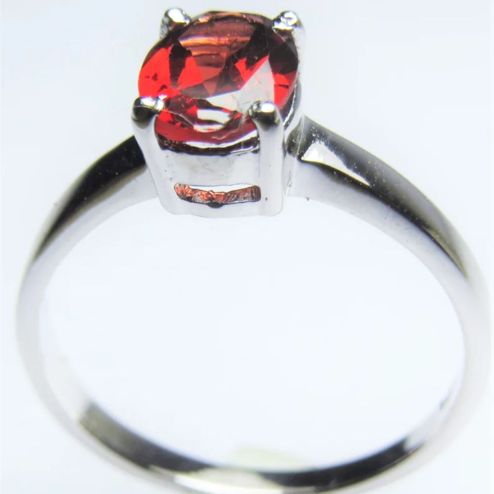 Garnet Gemstone Ring, 925 Sterling Silver Ring, Handmade