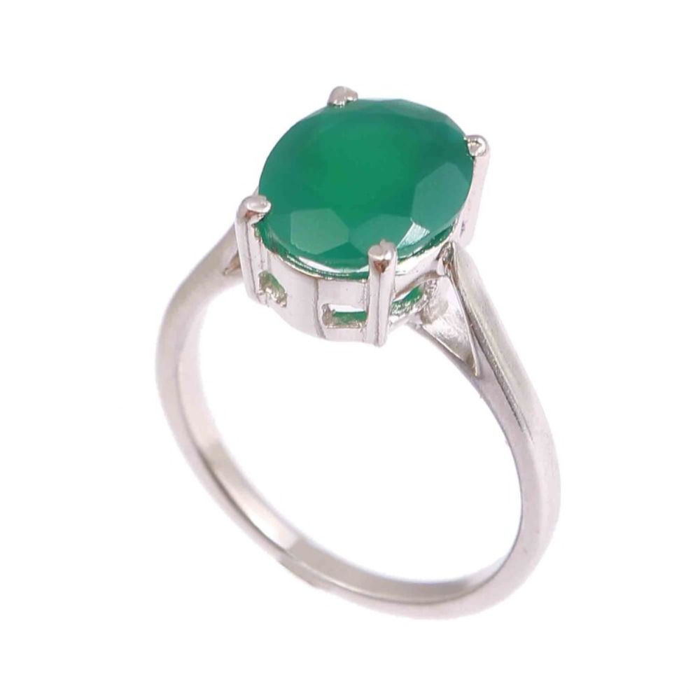 Green Onyx Ring 925 Sterling Silver Ring Gemstone Wedding Ring Silver Ring