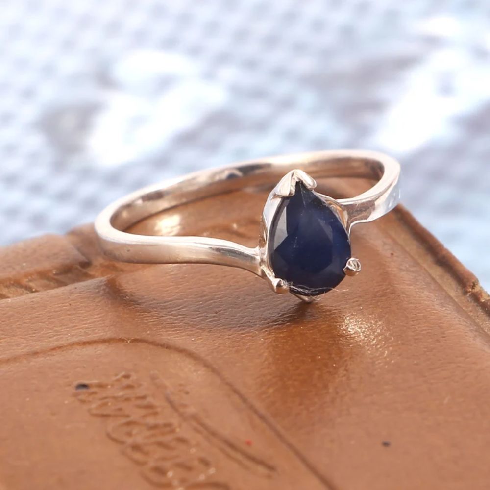 Royal Ring, Created Sapphire, Victorian Ring, Blue Sapphire Ring