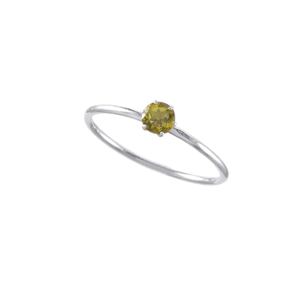 Peridot Gemstone Ring 925 Sterling Silver Jewelry Stone Round Shape