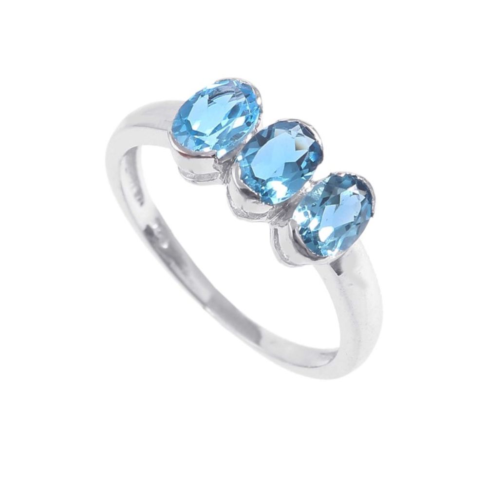 925 Sterling Silver,Natural Swiss Blue Topaz