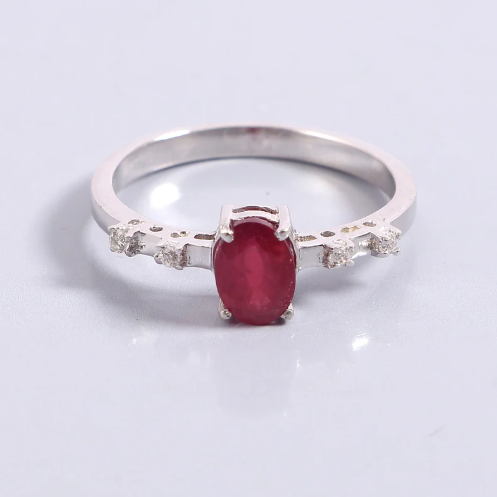 Beautiful Engagement Ring*Unique Gifts* 925 Sterling Silver Ring* Gemstone Ruby* 